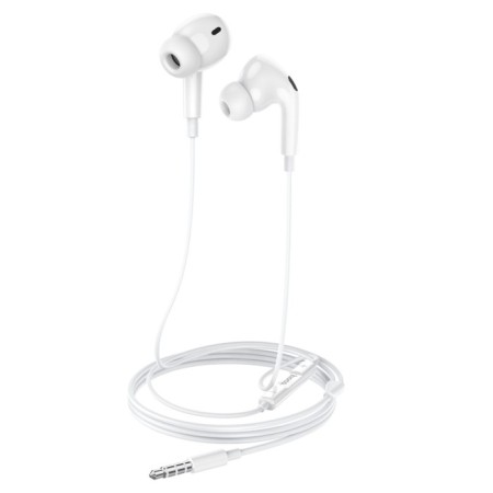Hoco M101 PRO headphones, wired, vacuum, microphone, 1.2 m, white-2