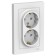 Double SE AtlasDesign, 16 A, 250 V, built -in, with salary, IP20, white, Atn000124