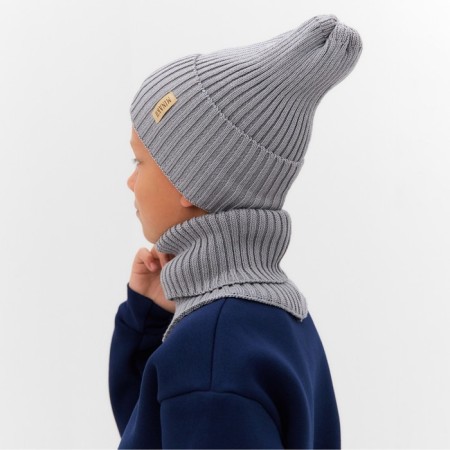 Kit for children (hat, snood) minku rp 52-54, gray color-1