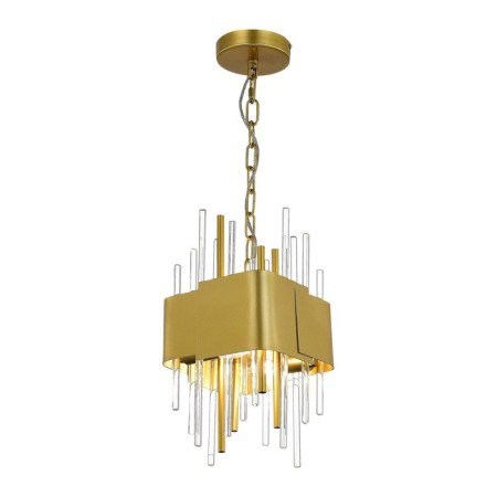 Suspended chandelier ST LUCE. SL1633.203.04. Olvera. 4x40 watts, E14, 20x20x37 cm, matte gold color-4