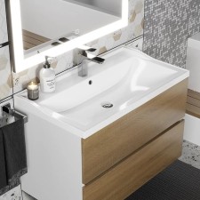 Uperwood Family shell, half -around, 100 cm, rectangular, white