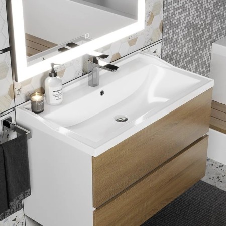 Uperwood Family shell, half -around, 100 cm, rectangular, white