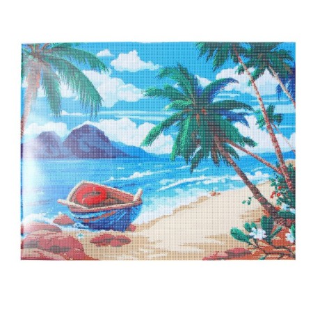 Diamond mosaic on a subframe with a full filling “Board on the Beach”, 40 × 50 cm-3