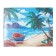 Diamond mosaic on a subframe with a full filling “Board on the Beach”, 40 × 50 cm