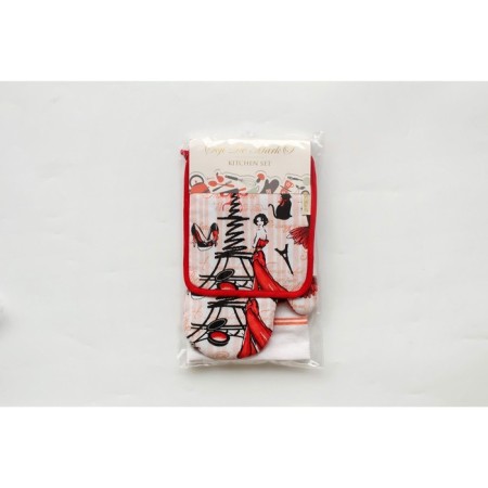 Kitchen kit No. 1: towel, take -off, mittens 38x63 cm