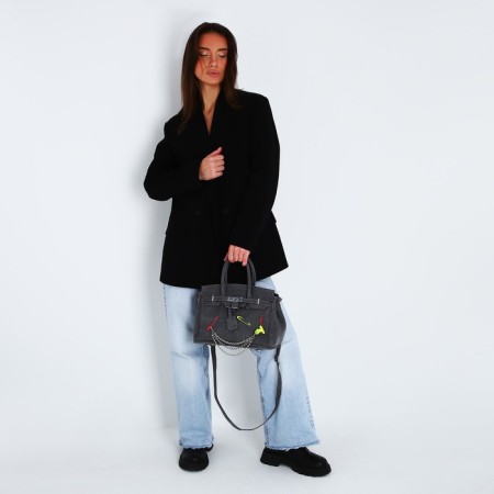 Women's bag from textiles, 30x21x15 cm,-14