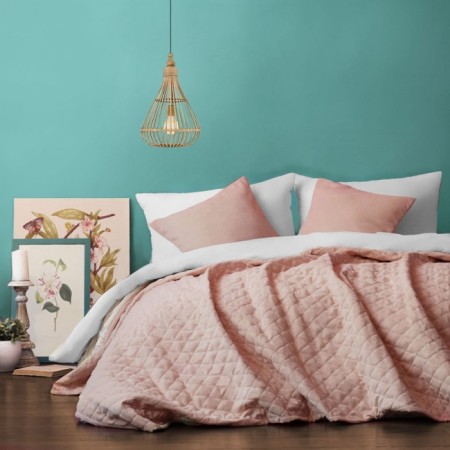 Bedspread with pillowcases "Tina", size 230x250 cm, light pink color-1