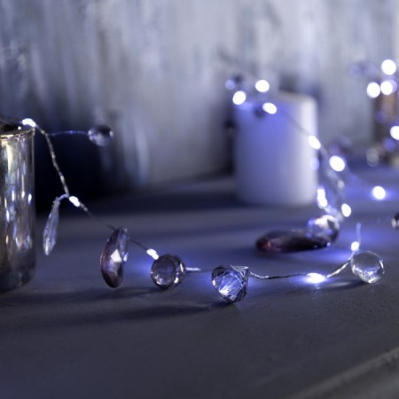 Garland “thread” 2 m Rosa with nozzles “ice petals”, IP20, silver thread, 40 LED, white glow, AAX3-1