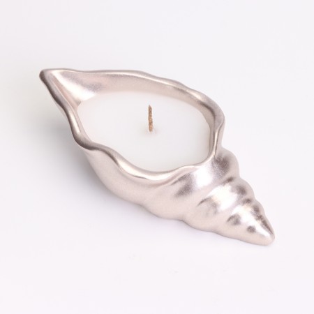 Candle "shell" in a candlelight made of gypsum is small, 11.5x5.5x3.5 cm, champagne-3