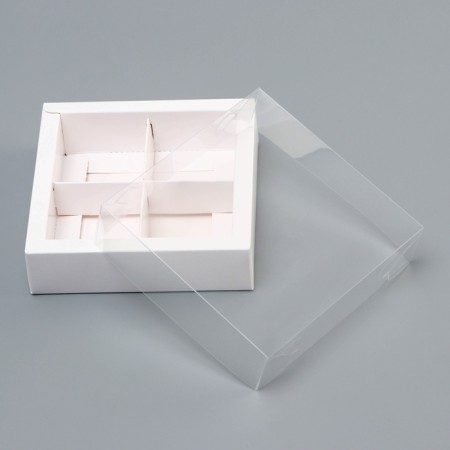 Box for 4 sweets, 12.5 x 12.5 x 3.5 cm. Confectionery packaging-2