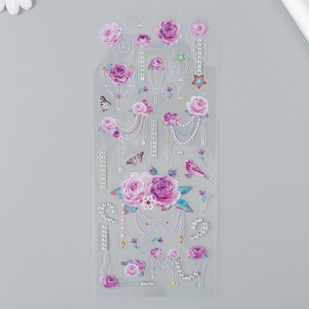 Plot sticker "Rose and beads" mix 26.4x10.4 cm-2