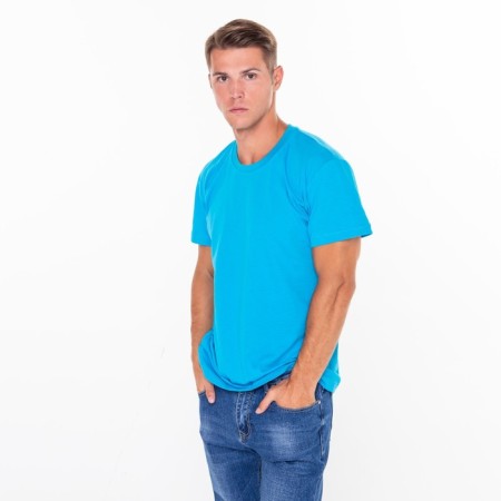 T -shirt male plain, blue color, size 52