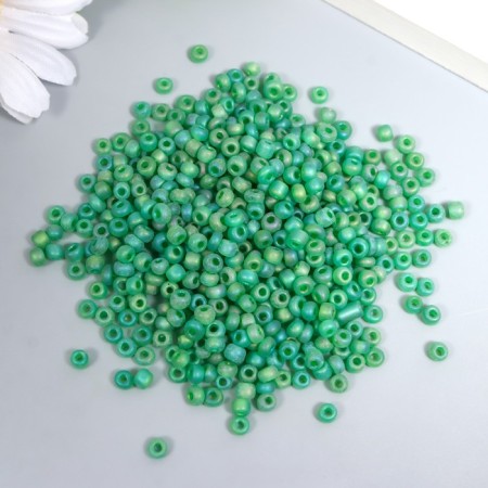 Glass beads 6/0 "chameleon matte. Melange. Forest" 30 g