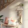Wall shelf with hooks for accessories Estique, 310 × 320 × 100 mm, white / natural wood color