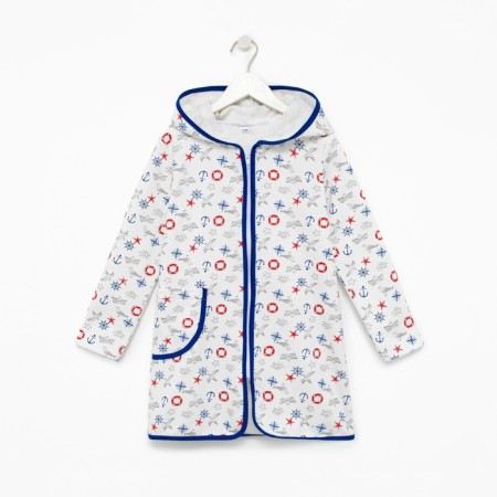 A robe for a boy was anchored, white, height 104 cm-5