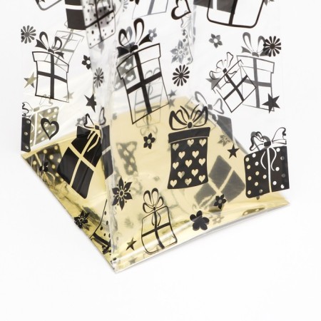 A package with a hard bottom of 14 x 14 x 45 gold "gifts"-3
