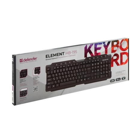 Keyboard Defender Element HB-195 RU, wireless, membrane, 114 claws, USB, black-9