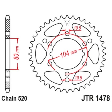 Vedica star, JT 1478.38, chain 520, 38 teeth-1