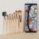 A set of makeup brushes “Dams”, 7 objects, a button cover, multi -colored