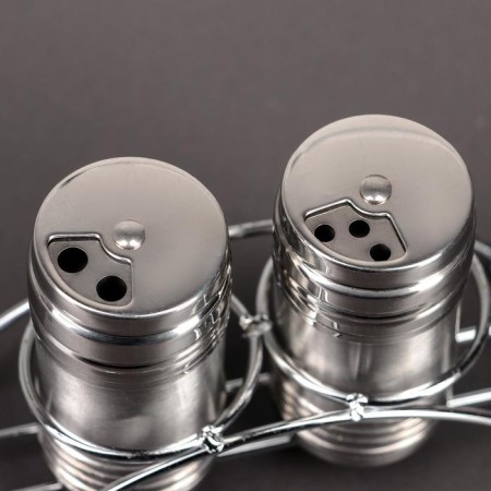 A stainless steel spices set on the stand “metallic”, 100 ml, 2 pcs, silver color-2
