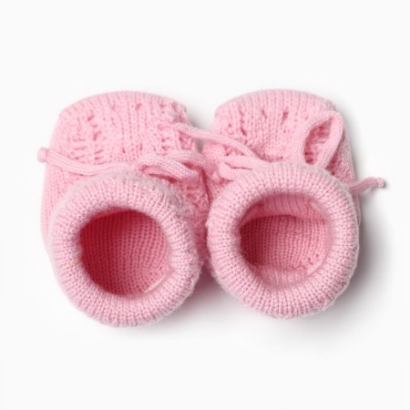Baby booties, pink color, size 9-11-1