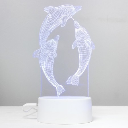 Sensor Lamp "dolphins" LED 7 USB colors/from batteries white RISALUX-14
