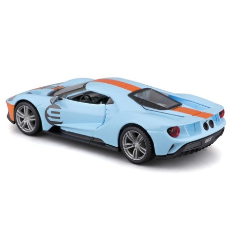 Racing machine BBURAGO 2019 Ford GT Heritage Edition, Die-Cast, 1:32, Orange-blue color-9