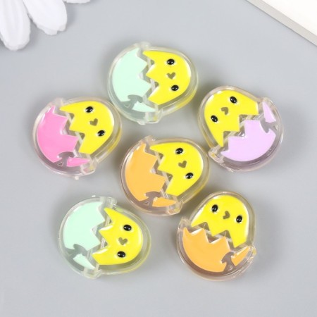 Busina Plastic "Summer breeze. Chick in the shell" Gloss Mix 2.2x2.6x0.9 cm