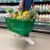 Plastic consumer basket, 30 l, 2 metal handles, green color