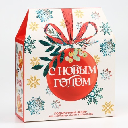 New Year's gift “Happy New Year”: black tea, chocolate, peanuts in the glaze-7