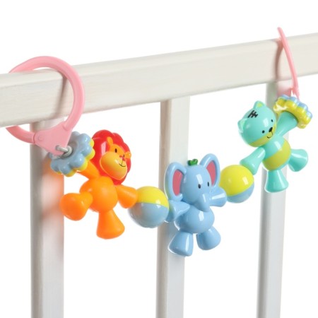 Stretching to a stroller/crib "cat, elephant, lion cub", 3 toys, color mix, crush me-3