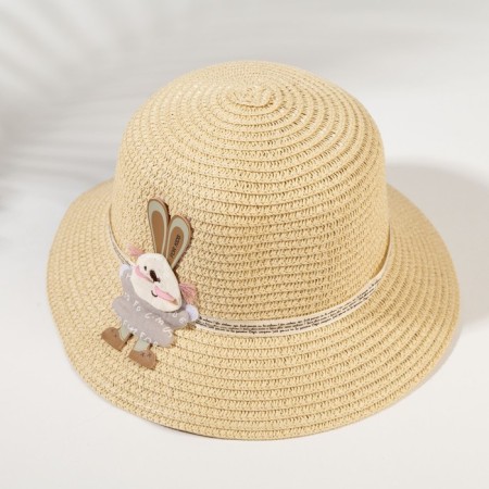 Hat for the girl Minaku "Bunny", Milk color, Rr. 52