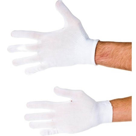 Nylon gloves, knitting class 13, size 9, white