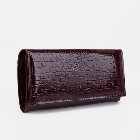Women's wallet on the button, burgundy color