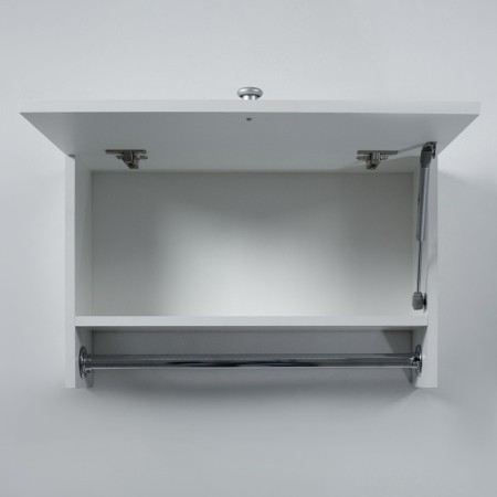 A cabinet suspended for a bathroom with a rod for towels, with doors, white, 60 x 17.4 x 40 cm-3