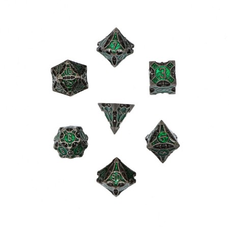 A set of cubes for D&D (Dungeons and Dragons, DND) "Game time", Series: D&D, 7 pcs, Green-1
