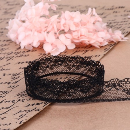 Capricon lace, 20 mm × 10 ± 1 m, black color-2