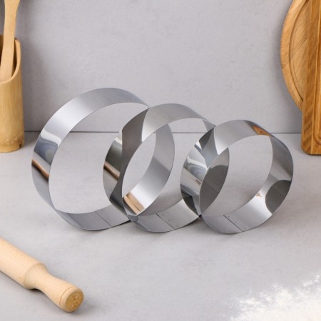 A set of baking forms and calculation "Circle", D-14, 16, 18, H-5 cm, 3 pcs-4