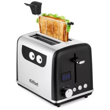 Toster KitFort KT-6219, 870 W, 6 frying modes, 2 toasts, black-silver