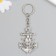 Metal keychain "Anchor with a skull" silver 3.6x5.5 cm
