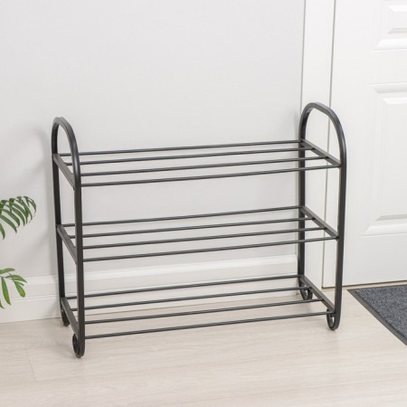 Lisa shoe stand, 3 tiers, 70 × 30 × 55 cm, black color-1