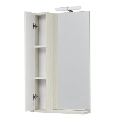 Aquaton Bacca Pro, 50 cm mirror, white color, oak somerset-1