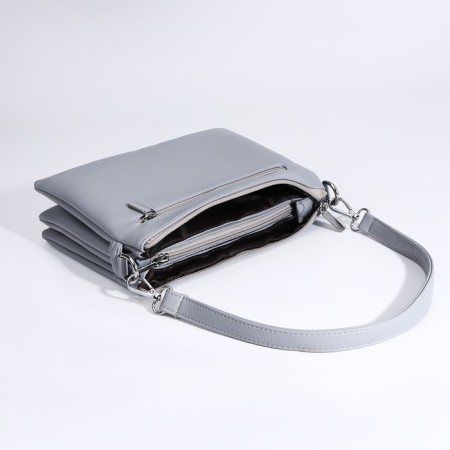 Cross-Bodi Bag on a zipper, 2 outer pockets, color gray color-6