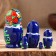 Nesting doll "Blue Dress", 5-doll, 10 cm, manual painting
