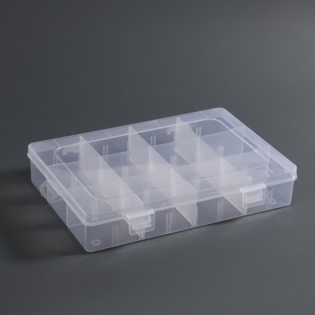 Organizer for decor, mobile cells, 12 cells, 19.5 × 13 × 3.6 cm, the color is transparent-2
