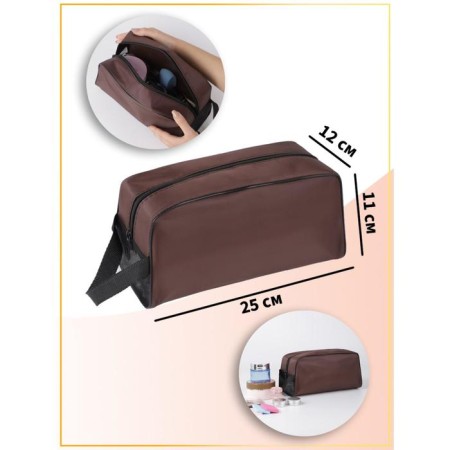 Lightning cosmetic bag, brown color-3