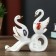 Souvenir Ceramics "2 white swan on the blue wave" mix 10.6x5x11 cm