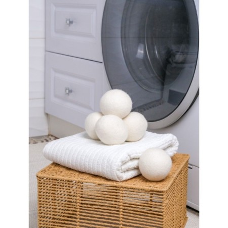 Balls for washing and drying linen, set 6 pcs, natural wool-7