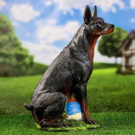 Garden figure "Doberman with the ball" 48cm-3