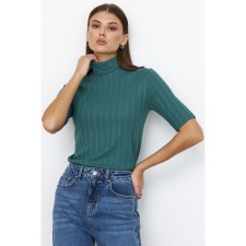 Women's turtleneck with short sleeve Eliseeva Olesya, size 48, green color